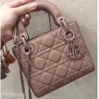 Good Quality Lady Dior Mini Bag in Cannage with Chain 612015 All Nude Pink