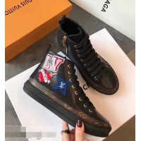 Imitation Louis Vuitton Digital Exclusive LV Black Heart Sneaker Boots 1A4MZB 2018