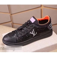 Stylish Fake Louis Vuitton Men's Monogram Lace-Up Sneaker LV81633 Black 2018