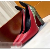 Cheapest Louis Vuitton Heel 10.5cm Matchmake Pumps LV82904 Red/Python 2019