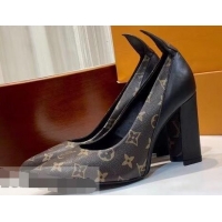 Perfect Louis Vuitton Heel 10.5cm Matchmake Pumps Monogram Canvas/Leather LV82905 Black 2019