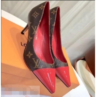 Refined Louis Vuitton Heel 6.5cm Fetish Pumps Monogram Canvas/Patent Red LV90303