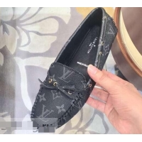 Youthful Louis Vuitton Gloria/Arizona Flat Loafers Monogram Canvas LV91721 Black