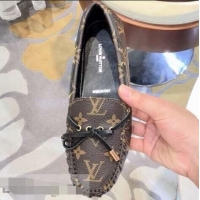 Imitation Louis Vuitton Gloria/Arizona Flat Loafers Monogram Canvas LV91721 Brown/Black