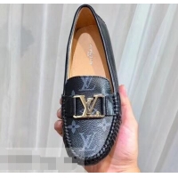 Top Grade Louis Vuitton LV Initials Monte Carlo Loafers Monogram Canvas LV91727 Black