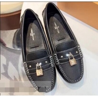 Good Looking Louis Vuitton Leather Lock it Loafers LV91731 Black