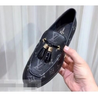 Lowest Price Louis Vuitton Society Loafers Monogram Canvas LV91733 Black