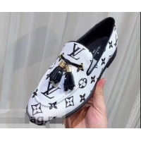 Cheapest Louis Vuitton Society Loafers Monogram Canvas LV91733 White