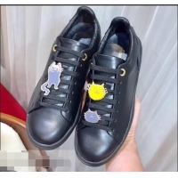 Discount Louis Vuitton Cat-Shaped Lace Frontrow Sneakers LV92134 Black 2019