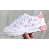 Traditional Specials Louis Vuitton Time Out Sneakers LV92204 White/Pink 2019