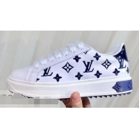 Buy Fashionable Louis Vuitton Time Out Sneakers LV92204 White/Blue 2019