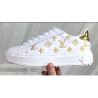 Good Quality Louis Vuitton Time Out Sneakers LV92204 White/Gold 2019