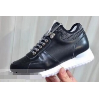 Well Crafted Louis Vuitton Run Away Women's/Men's Sneakers Leather LV92208 Black