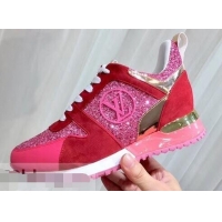 Fashion Discount Louis Vuitton Run Away Sneakers LV92212 Glitter Fuchsia