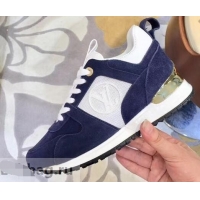 Discount Louis Vuitton Run Away Sneakers LV92237 Suede Blue