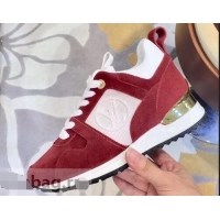 Modern Discount Louis Vuitton Run Away Sneakers LV92237 Suede Red