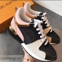 Practical Replicas Louis Vuitton Run Away Sneakers LV92200 Black/White/Pink