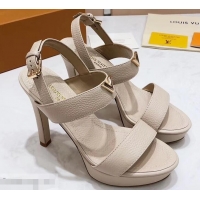 Promotional Louis Vuitton Heel 10.5cm Platform 2cm New Wave Sandals LV91901 Creamy 2019