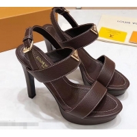 Luxury Design Louis Vuitton Heel 10.5cm Platform 2cm New Wave Sandals LV91901 Coffee 2019