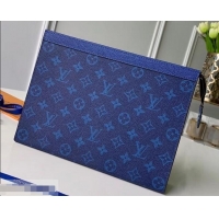 Colorful Louis Vuitton Monogram Canvas/Taiga Leather Pochette Voyage MM Bag M441633 Blue 2019