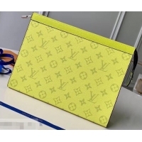 New Design Louis Vuitton Monogram Canvas/Taiga Leather Pochette Voyage MM Bag M441633 Yellow 2019