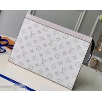 Modern Louis Vuitton Monogram Canvas/Taiga Leather Pochette Voyage MM Bag M441633 White 2019