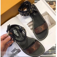 Buy Promotional Louis Vuitton Nomad Flat Sandals LV93305 Black 2019