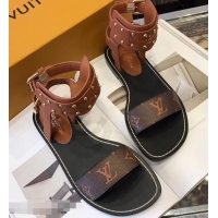 Buy Top Quality Louis Vuitton Nomad Flat Sandals LV93305 Brown 2019