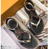 Reasonable Price Louis Vuitton City Break Flat Sandals LV93307 Light Gold 2019