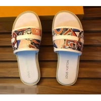 Super Quality Louis Vuitton Stickers Men's Slides LV93003 White