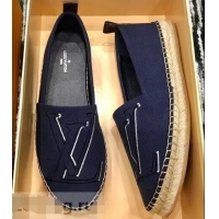 New Style Louis Vuitton Seashore Flat Espadrilles LV94809 Dark Blue 2019