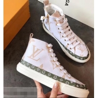 Cheapest Louis Vuitton Stellar Sneakers Boots LV94336 White/Green Summer 2019