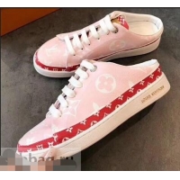 Newest Louis Vuitton Frontrow Open-back Sneakers LV94340 Pink/Red Summer 2019