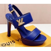 Cheapest Louis Vuitton Heel 10.5cm Platform 2cm Horizon Sandals LV94901 Blue 2019