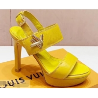 Discount Louis Vuitton Heel 10.5cm Platform 2cm Horizon Sandals LV94902 Yellow 2019