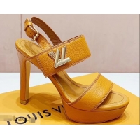 Imitation Louis Vuitton Heel 10.5cm Platform 2cm Horizon Sandals LV94902 Turmeric 2019