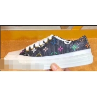 Promotion Louis Vuitton Monogram Denim Stellar Sneakers LV95610 Black 2019