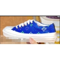 Grade Luxury Louis Vuitton Monogram Denim Stellar Sneakers LV95610 Blue 2019