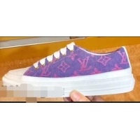 Free Shipping Louis Vuitton Monogram Denim Stellar Sneakers LV95614 Purple 2019