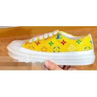 Imitation Louis Vuitton Monogram Denim Stellar Sneakers LV95614 Yellow 2019