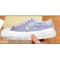 Top Grade Louis Vuitton Monogram Denim Stellar Sneakers LV95614 Silver 2019