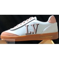 Buy Cheap Louis Vuitton Embroidered LV Frontrow Sneakers LV95301 Pink 2019