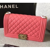 Fashion Chanel Original Quality caviar medium Boy Bag pink with gold hardware 616017