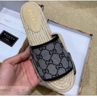 Discount Gucci Canvas GG Espadrilles Slides Sandals G96343 Blue 2019