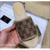 Abatement Gucci Canvas GG Espadrilles Slides Sandals G96343 Beige 2019