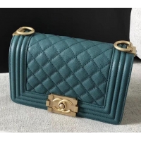 Sophisticated Chanel Original Quality caviar small Boy Bag green With gold Hardware AS04624 2019