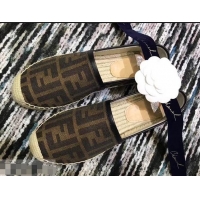 Buy Classic Fendi FF Logo Espadrilles F86001 Brown