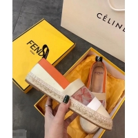 Grade Cheap Fendi Technical Mesh Canvas Espadrilles F861004 White