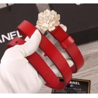 Good Quality Chanel Flower Belt 2cm Red 550170