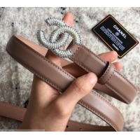 Best Price Chanel CC Pearls Belt 25mm Width 550174 Taupe